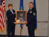 MSgt Jeff Bowman being retired by Brigadier General Wolfenbarger on 7 April 2006 at Wright-Patterson AFB, OH