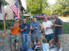 Offutt AGE Rangers during a recent off duty BBQ.  Left to Right:   SSgt Nimmo, A1C Warner, TSgt Pierce, SSgt Dallmier, SSgt Calahan, Bottom right Little Man Calahan